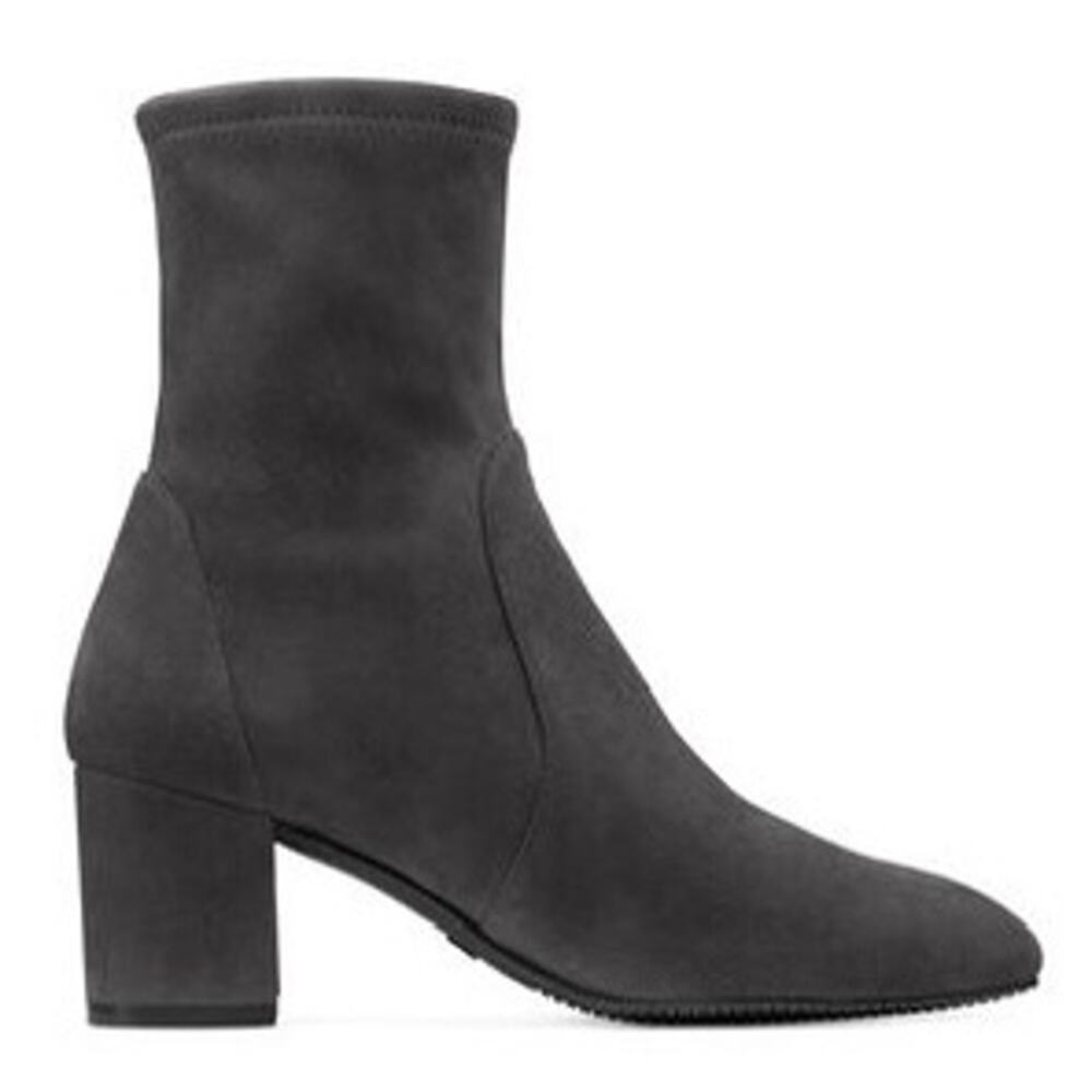 STUART WEITZMAN | Dark Charcoal Gray Pull On Bootie Ankle Boots Stretch | Size 8